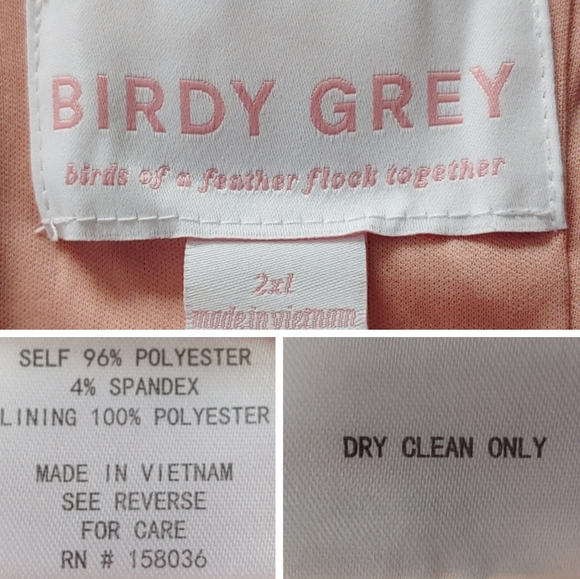 NWT BIRDY GREY Dress ASH DRESS CREPE Color DUSTY ROSE Formal Best Seller - Picture 7 of 12